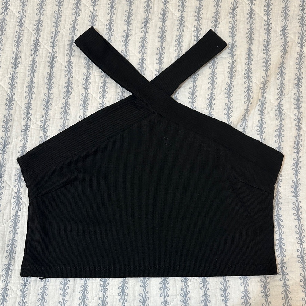 Black Cross-Strap Women's Top